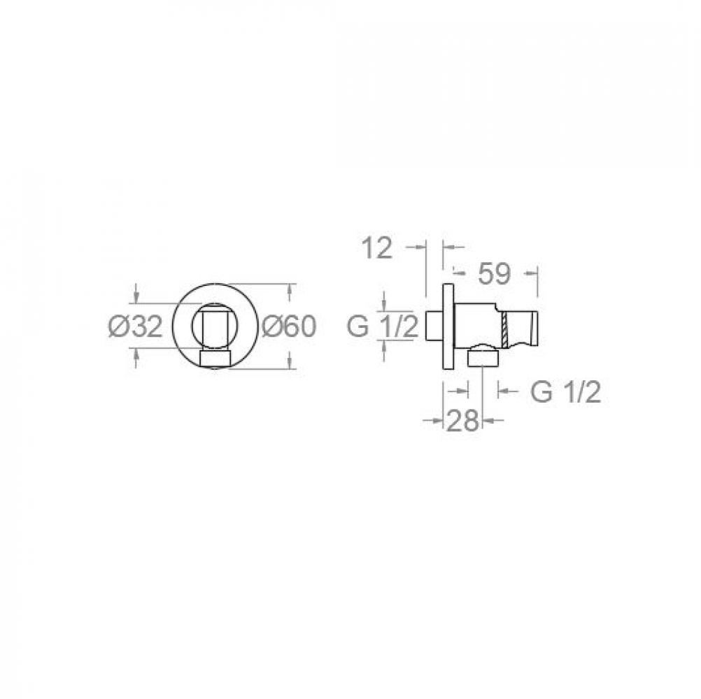 Держатель лейки встраиваемый круглый 3796GR графит
