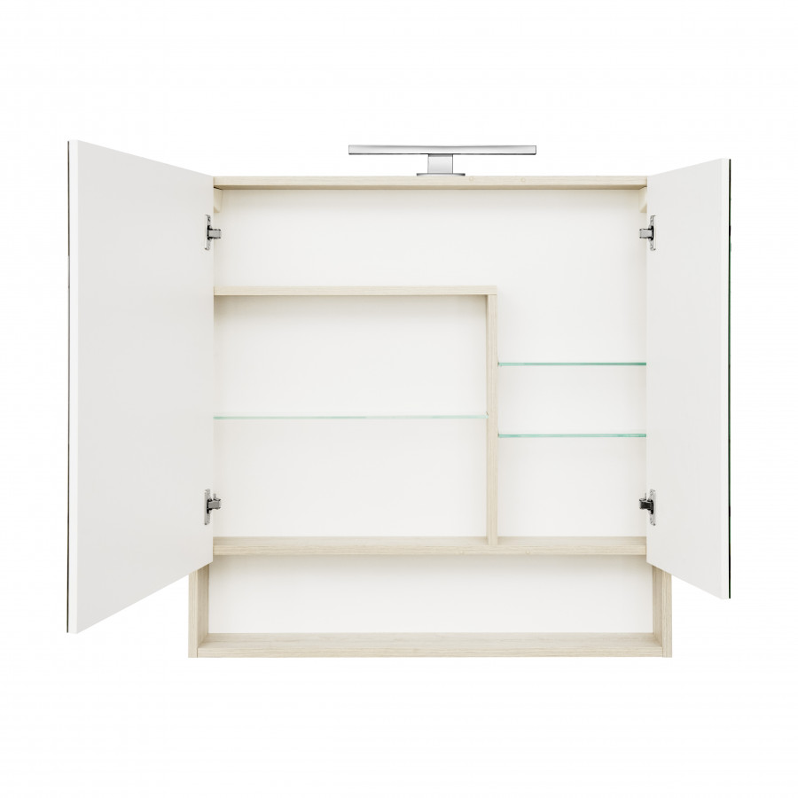 Зеркальный шкаф СКАНДИ 90, белый, дуб верона