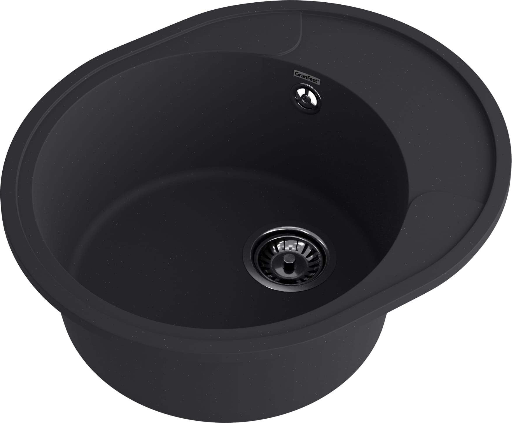 GRANFEST Мойка URBAN 857L  1-чаша+крыло 570*480мм черный арт.GF-UR-