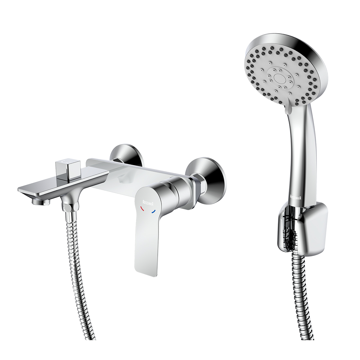 Смеситель ROSSINKA RS27-29 для ванны с монолитным изливом, хром