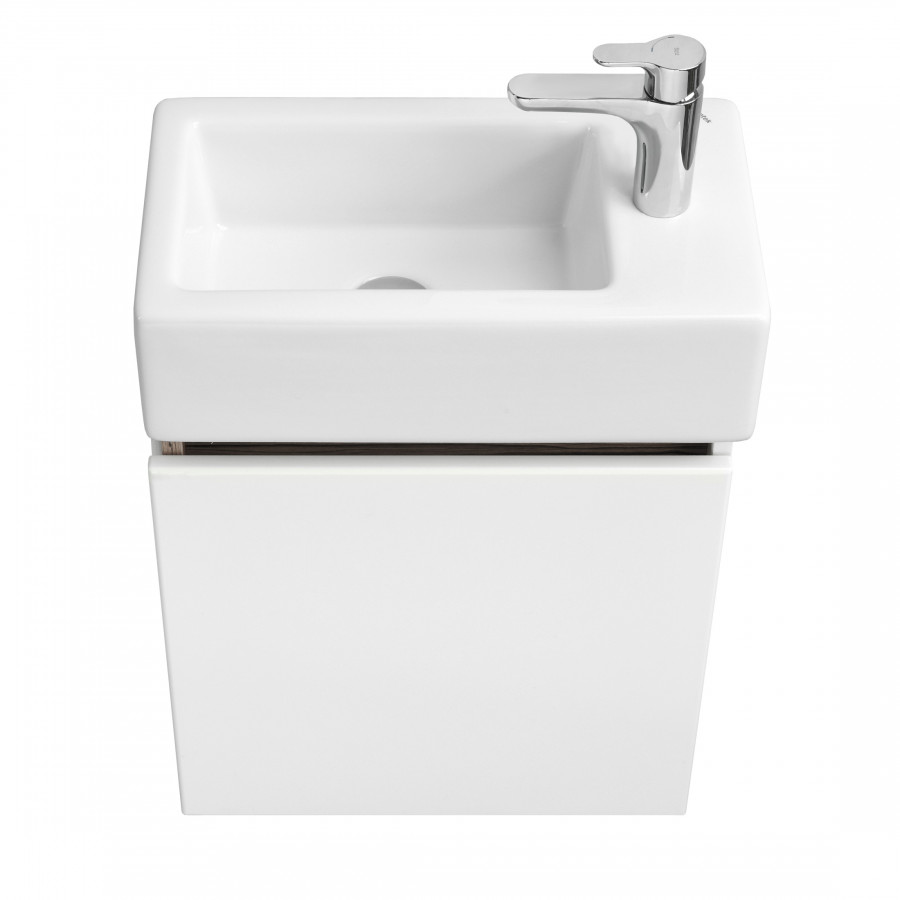 Тумба ЭКЛИПС М 46, подвесная, левая, эбони светл. (под раковину ЭРИС 46)