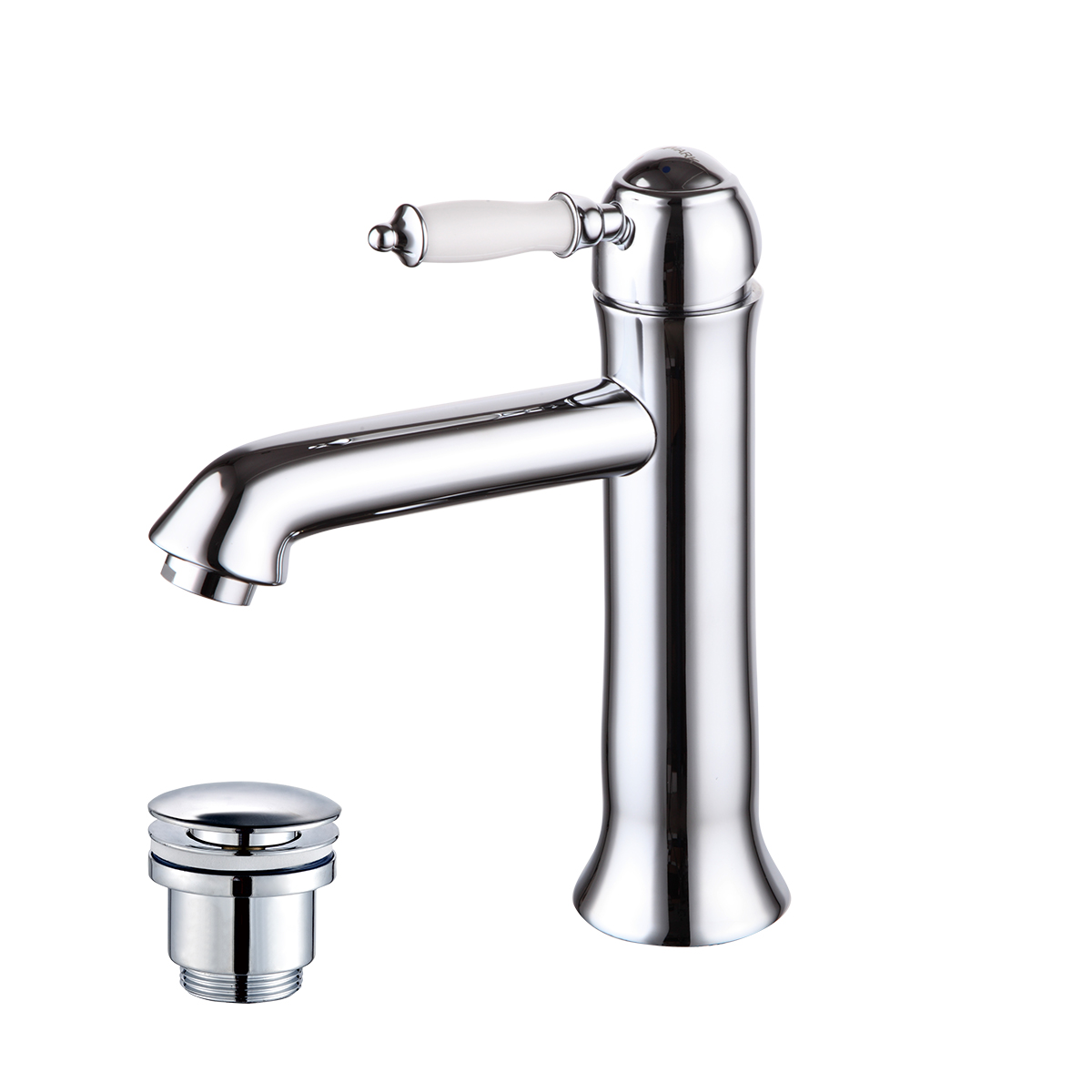 Villa Смеситель для раковины,монолит.изилв 143мм дон.клап.Click/Clack,р/ОД,хром, LM, LM4837C