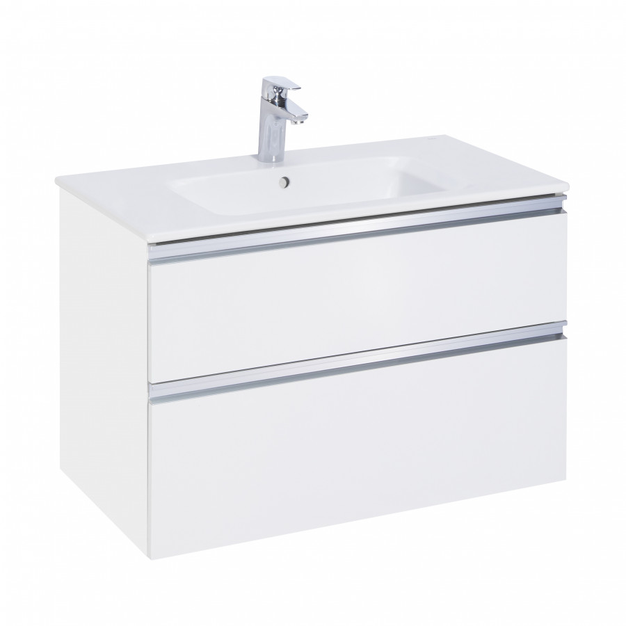 GAP Тумба под раковину GAP 80, белый глянец, 2 ящ., ROCA