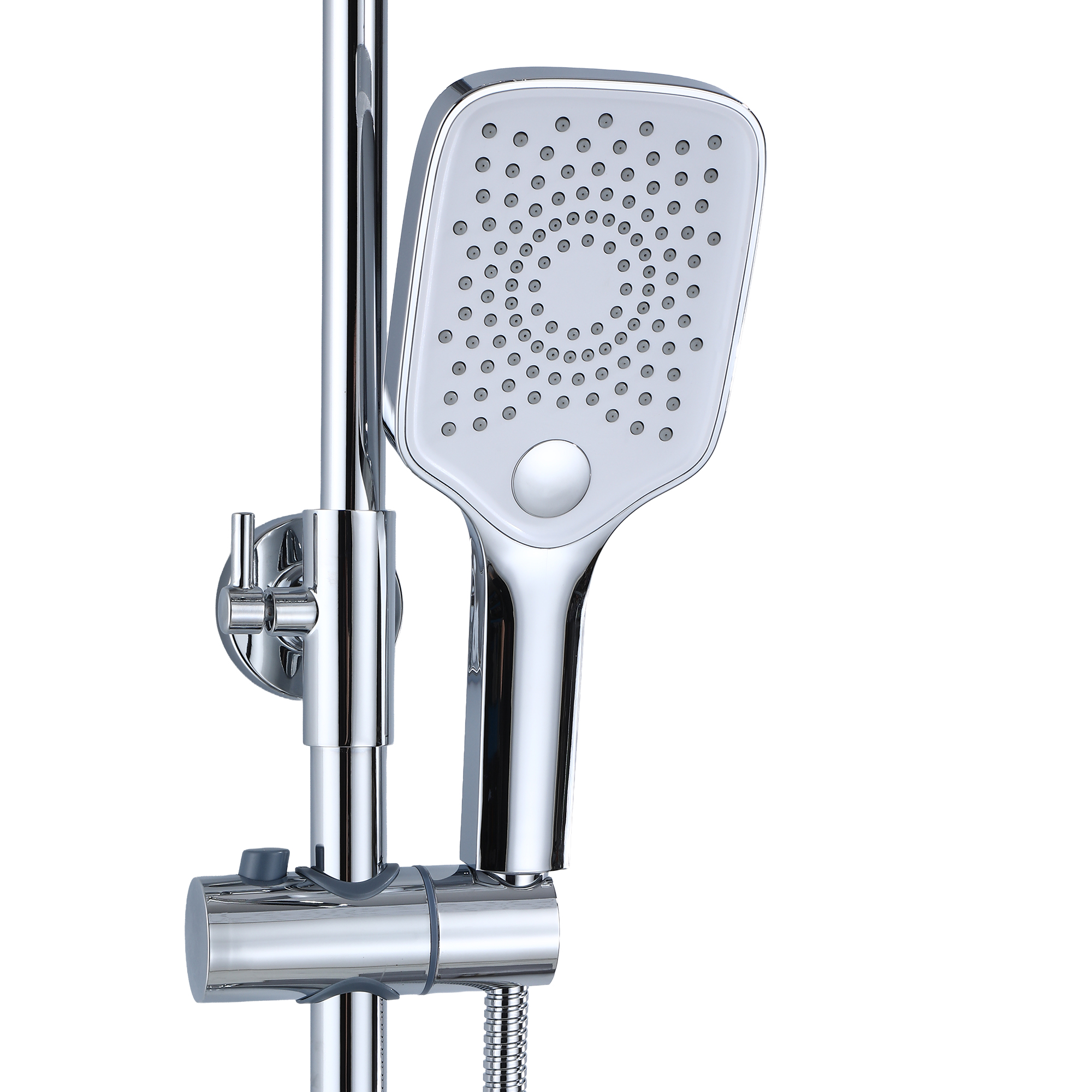 RAIN Смеситель для ванны с душевой стойкой и тропическим душем, хром, TOKITO