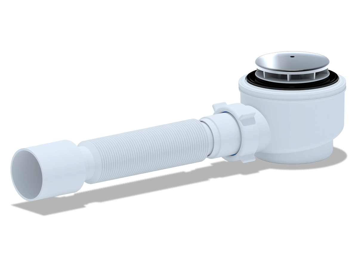 Сифон для душевого поддона АНИ Пласт E415C 1 1/2 дюйма 50 с гибкой трубой 40х50
