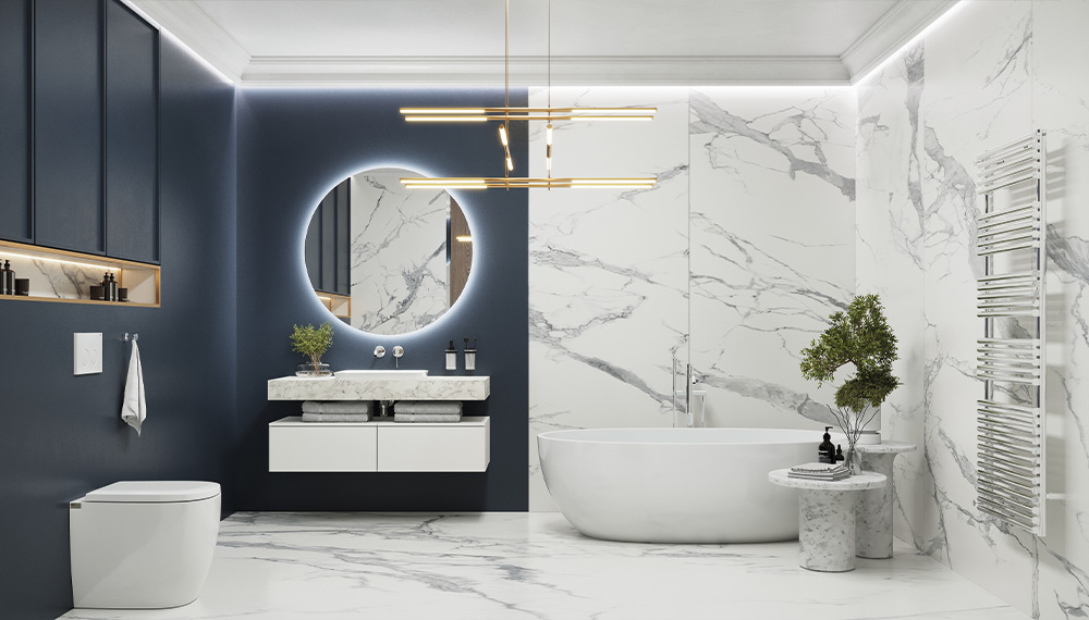 Столешница VELVEX Unit 120 белый мрамор