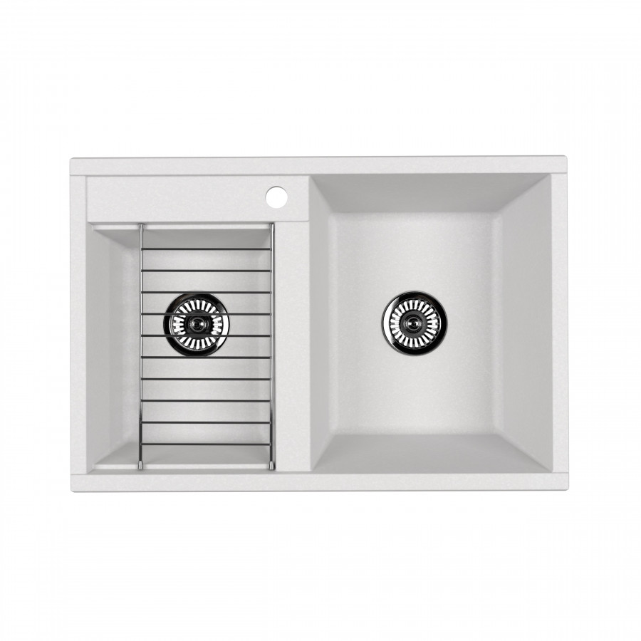 Мойка для кухни  Делия 78 DBL  780x520x218 мм, прямоуг. с крылом, жемчуг