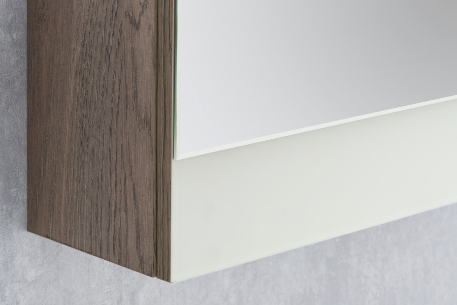 Зеркальный шкаф ЭММА 46, белая, дуб навара