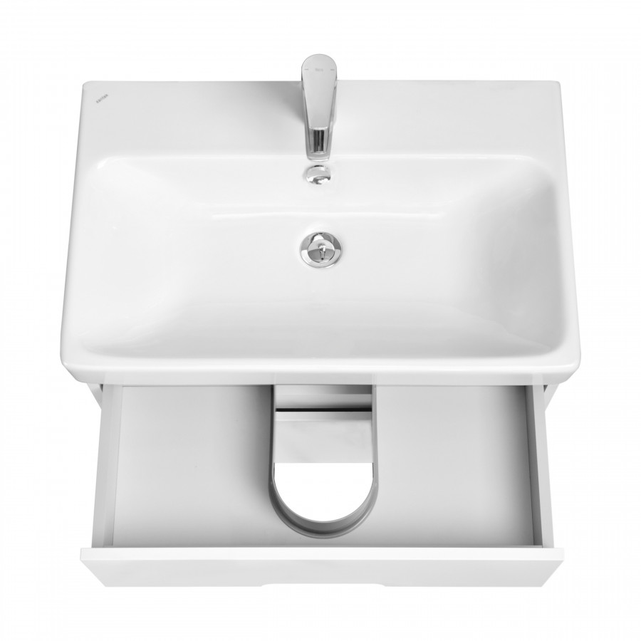 Тумба ОЛИВИЯ 70, подвесная, 2 ящ., белая матовая (под раковину АДРИАНА 70)