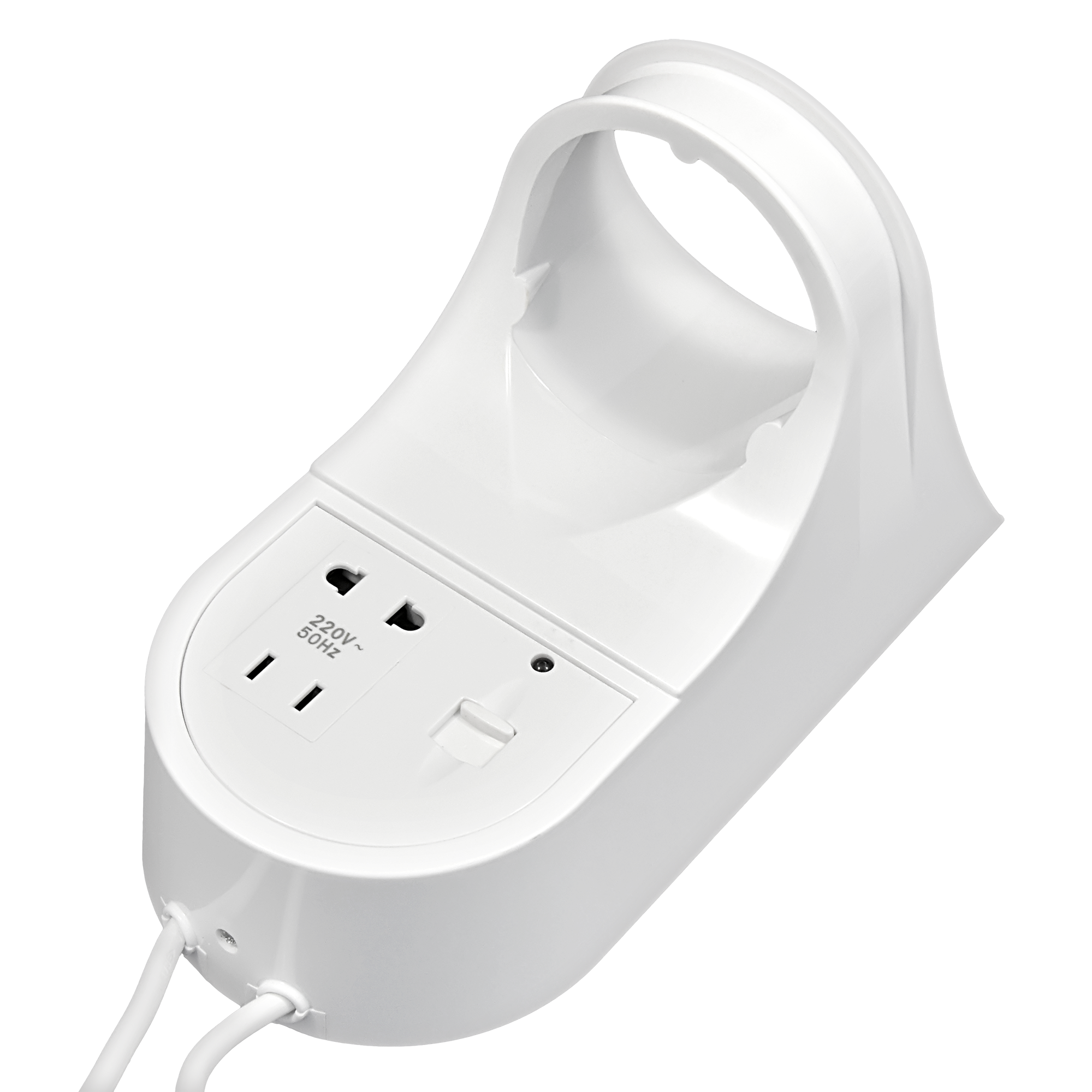 Фен для волос настенный PUFF-1600В белый, с розеткой, 1,6 кВт (0405.009)