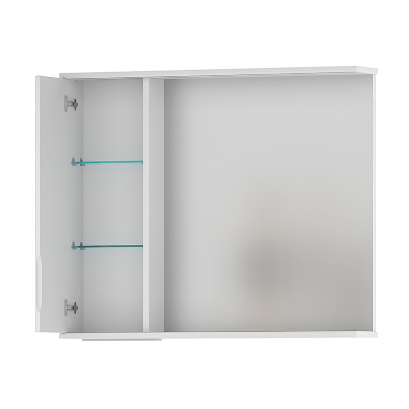 Зеркало-шкаф Adel 80, подвесной, левый, белый, VOLNA