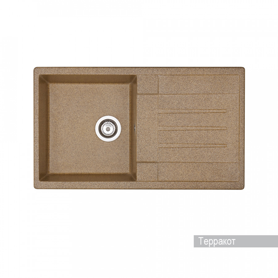 Мойка для кухни  Верона 855x500x210 мм, прямоуг. с крылом, терракот