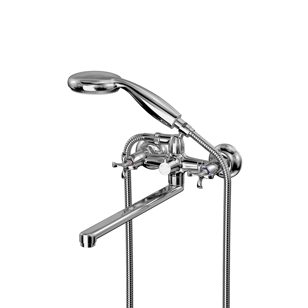 Flora Смеситель для ванны, плоск.пов.излив 300мм, р/ДВ, хром, LM, LM0152C