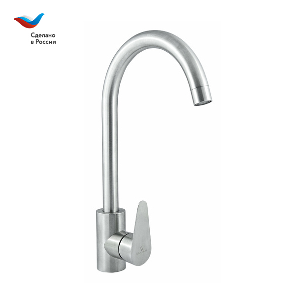 Смеситель для кухни СЛАВЕН Сталь СЛ-ОД-Ж22 нержавеющая сталь