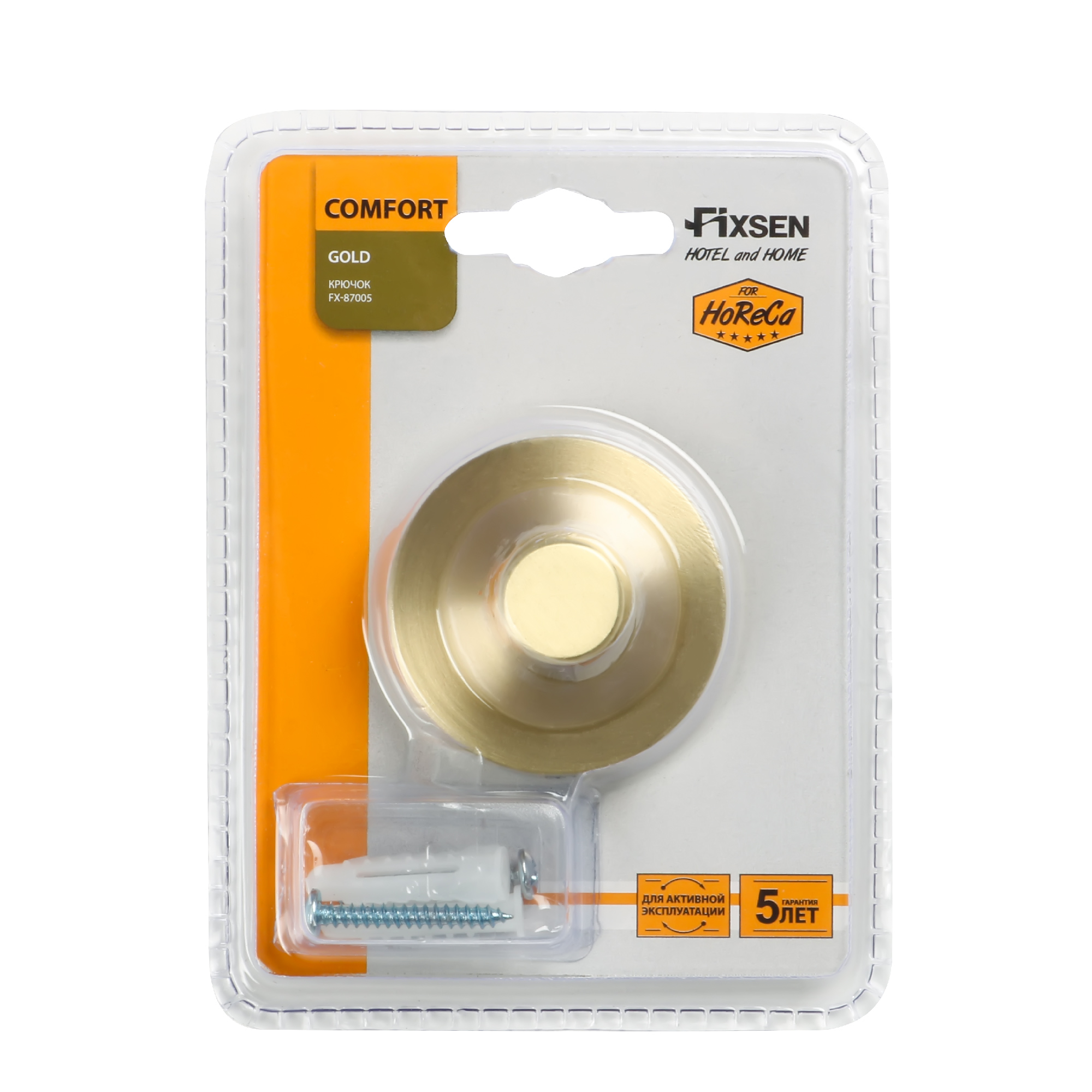 Крючок одинарный золото-сатин FIXSEN Comfort Gold (FX-87005)