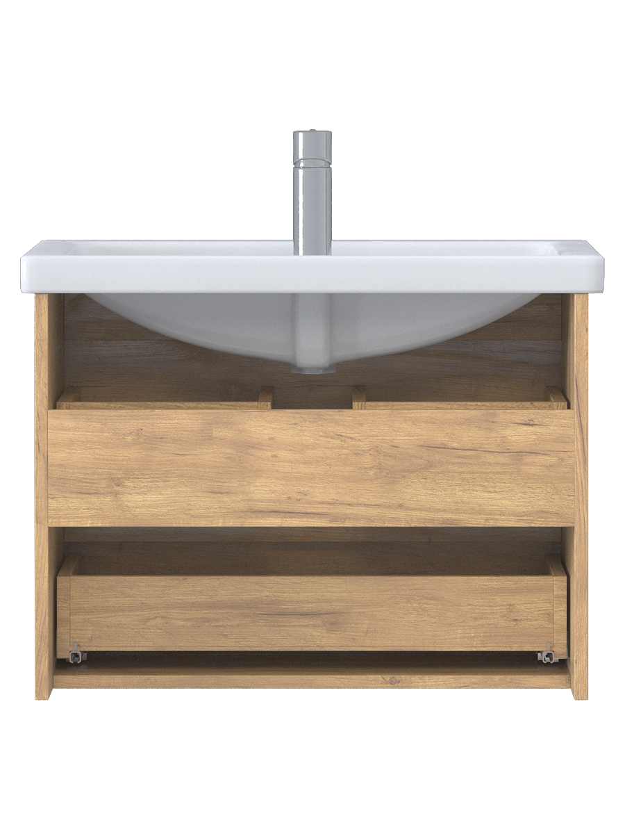 Тумба Fusta 70, подвесная, 2 ящ., дуб золотой, в разборе (под раковину Фостер 70)