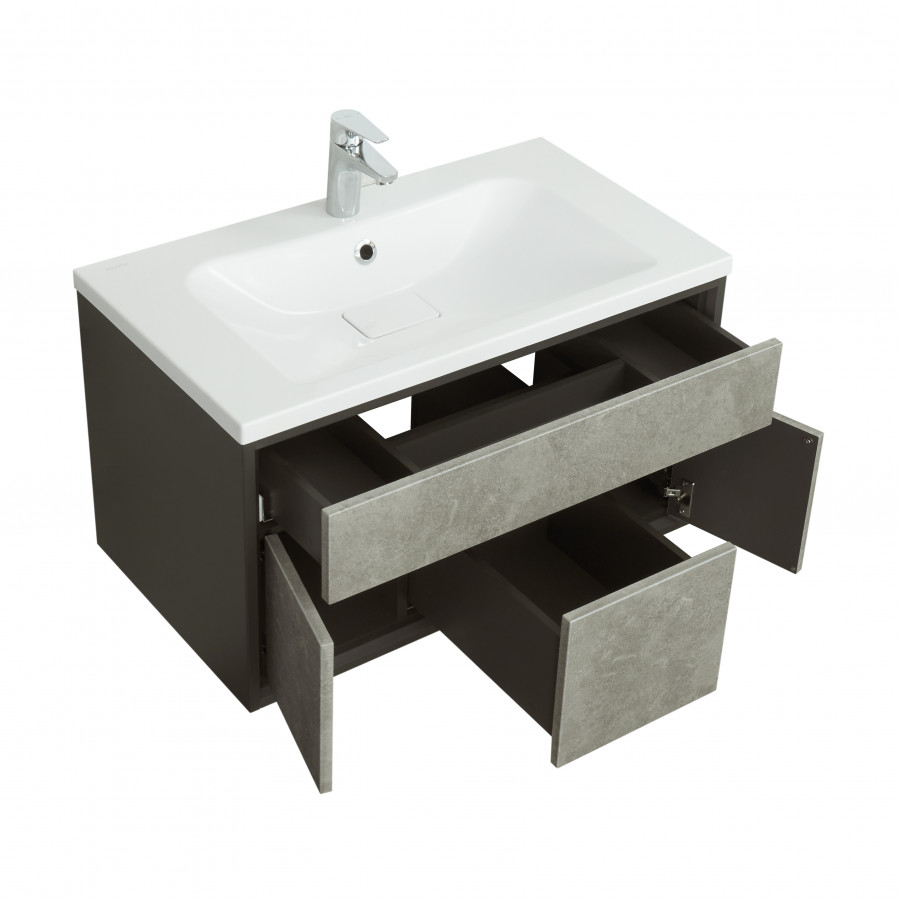 Тумба УЭЛЬС 80, графит (под раковину БРУК 80)