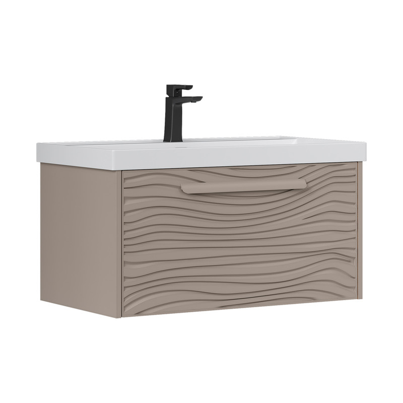 Тумба под раковину EQUIL Gleam 80, подвесная, 1 ящ., амарок/дуб вотан (под раковину 78857-80) (tpGLEAM80.1Y-25)