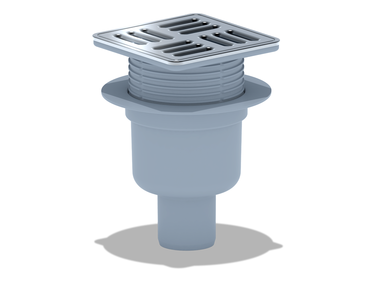 Трап сух. вертик. выпуск 50 рег. решетка нержавейка 120*120 (с металлической окантовкой) , ANI PLAST