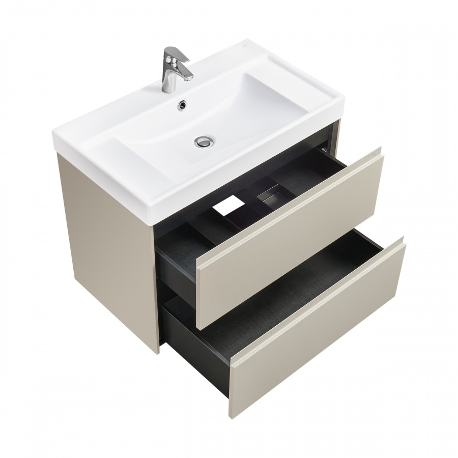 ONA Модуль для раковины 800 мм, 785x450x565 мм, с 2 ящиками, бежево-серый матовый, ROCA