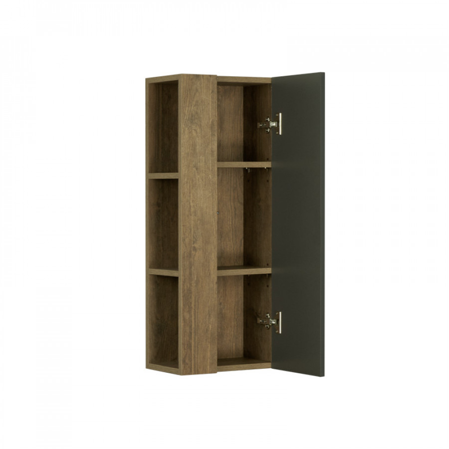 Шкаф-колонна ТЕРРА 35, подвесная, одностворчатый, дуб кантри, антрацит