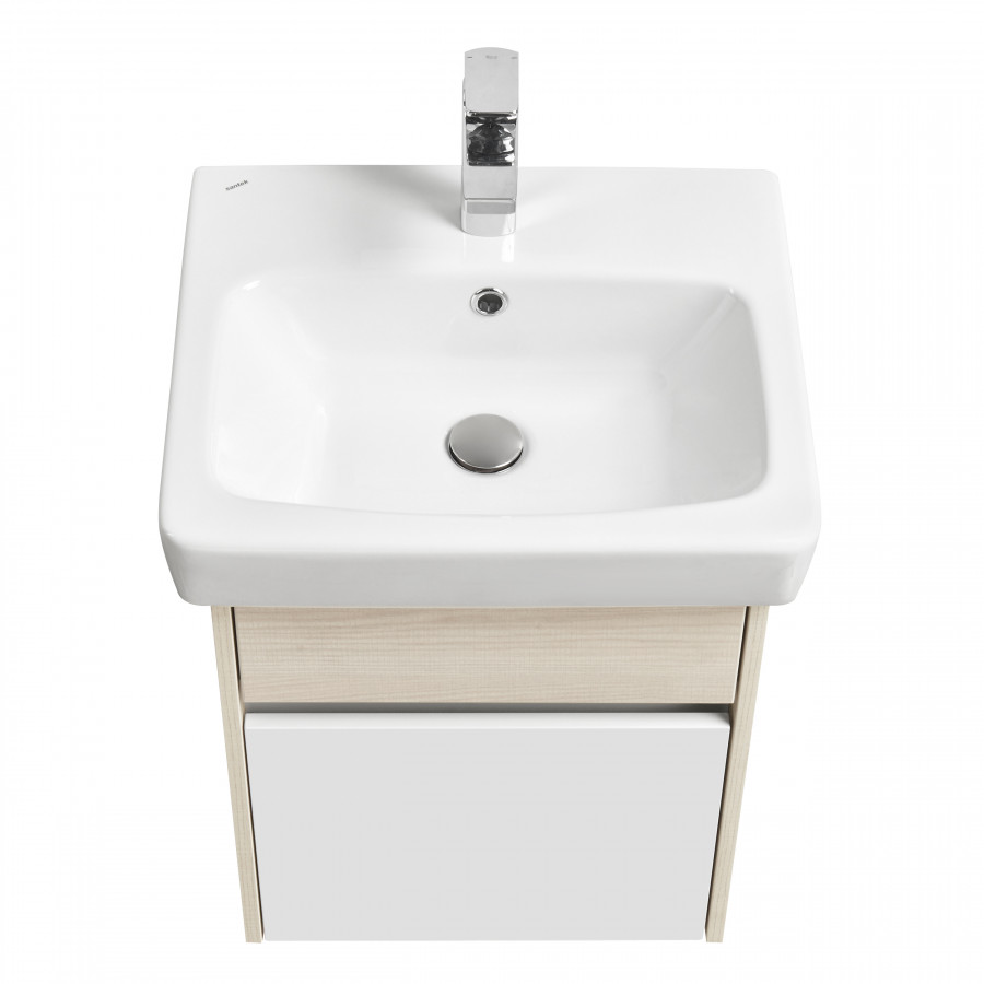 Тумба ВЕРДИ 50, белая, ясень фабрик (под раковину НЕО 50)