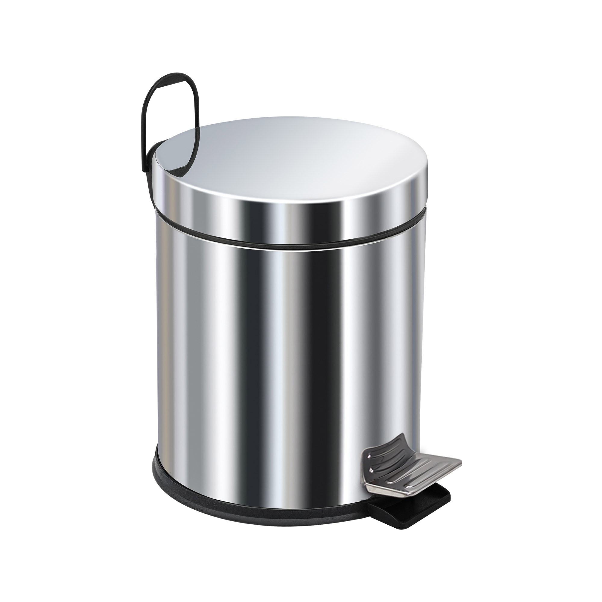 Ведро-контейнер для мусора с педалью 5 л, хром,  BERGES