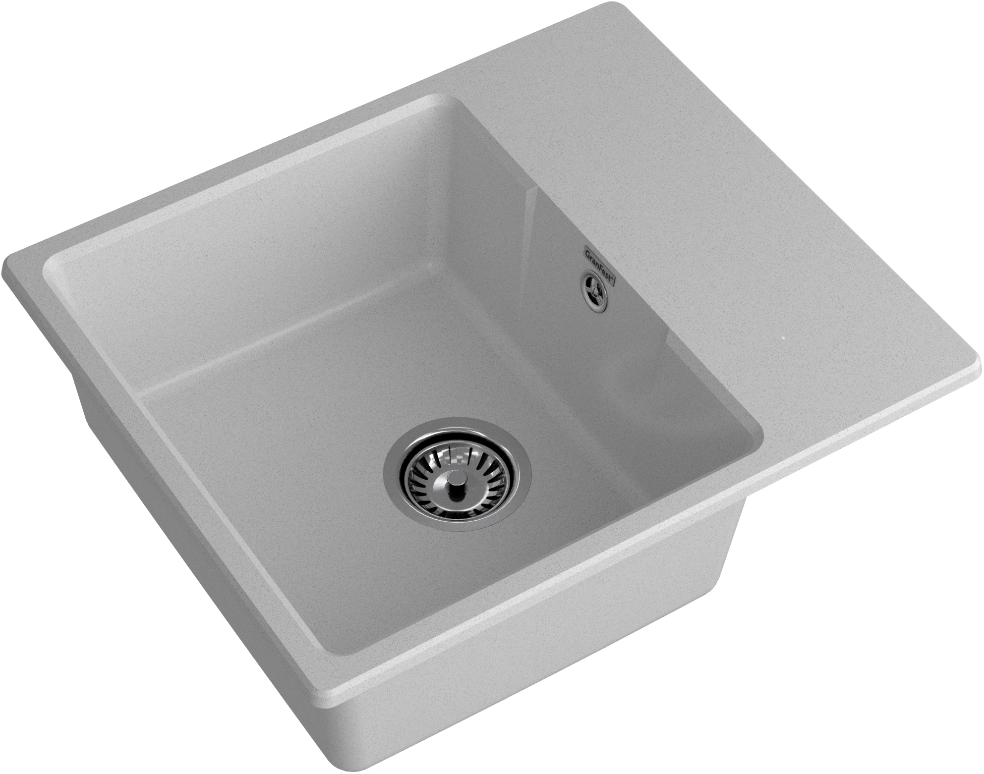 GRANFEST Мойка URBAN 658L  1-чаша+крыло 580*490мм серый арт.GF-UR-