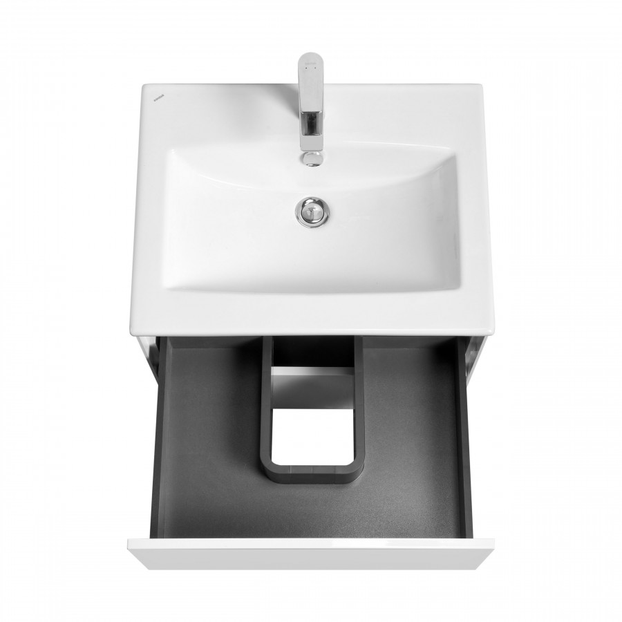 Тумба СОХО 60, белый глянец (под раковину ЭЛИНА 60)