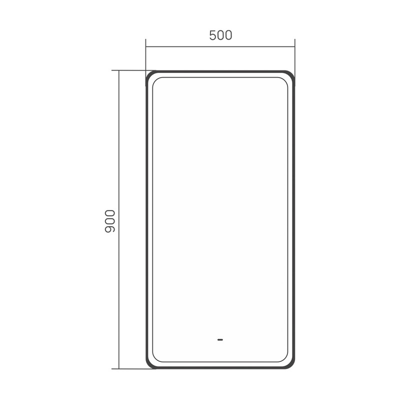 Зеркало с подсветкой EQUIL STOUNE 500х900 мм, черный (zkSTOUNE50-15)