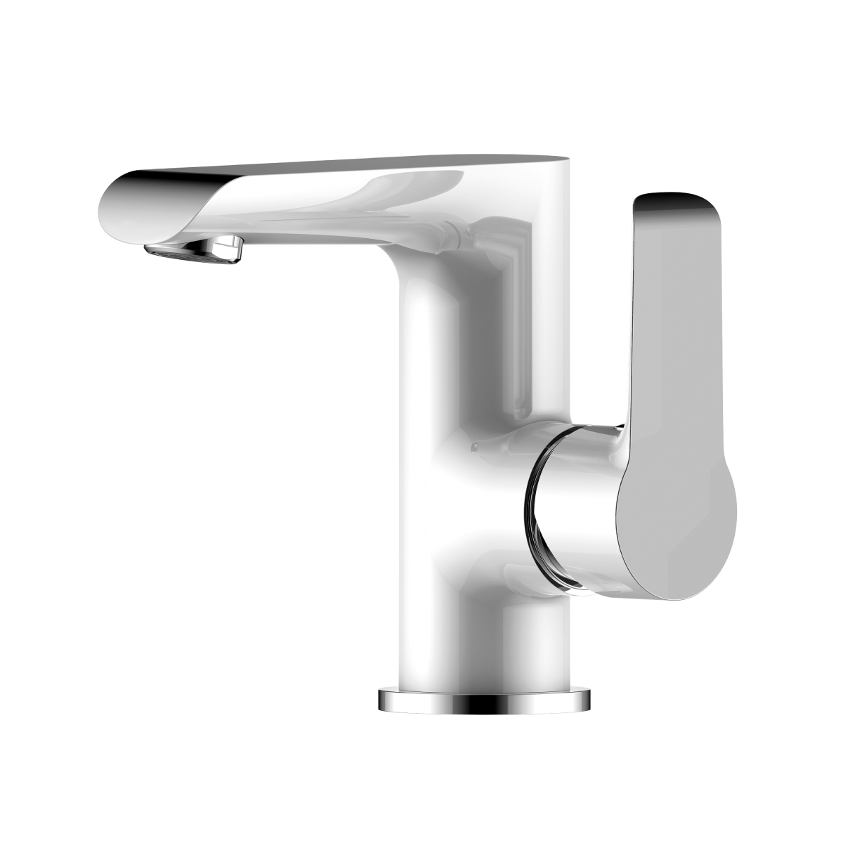 W35 Смеситель для раковины, монолит.излив 145мм, р/ОД, хром/белый, ROS, W35-11
