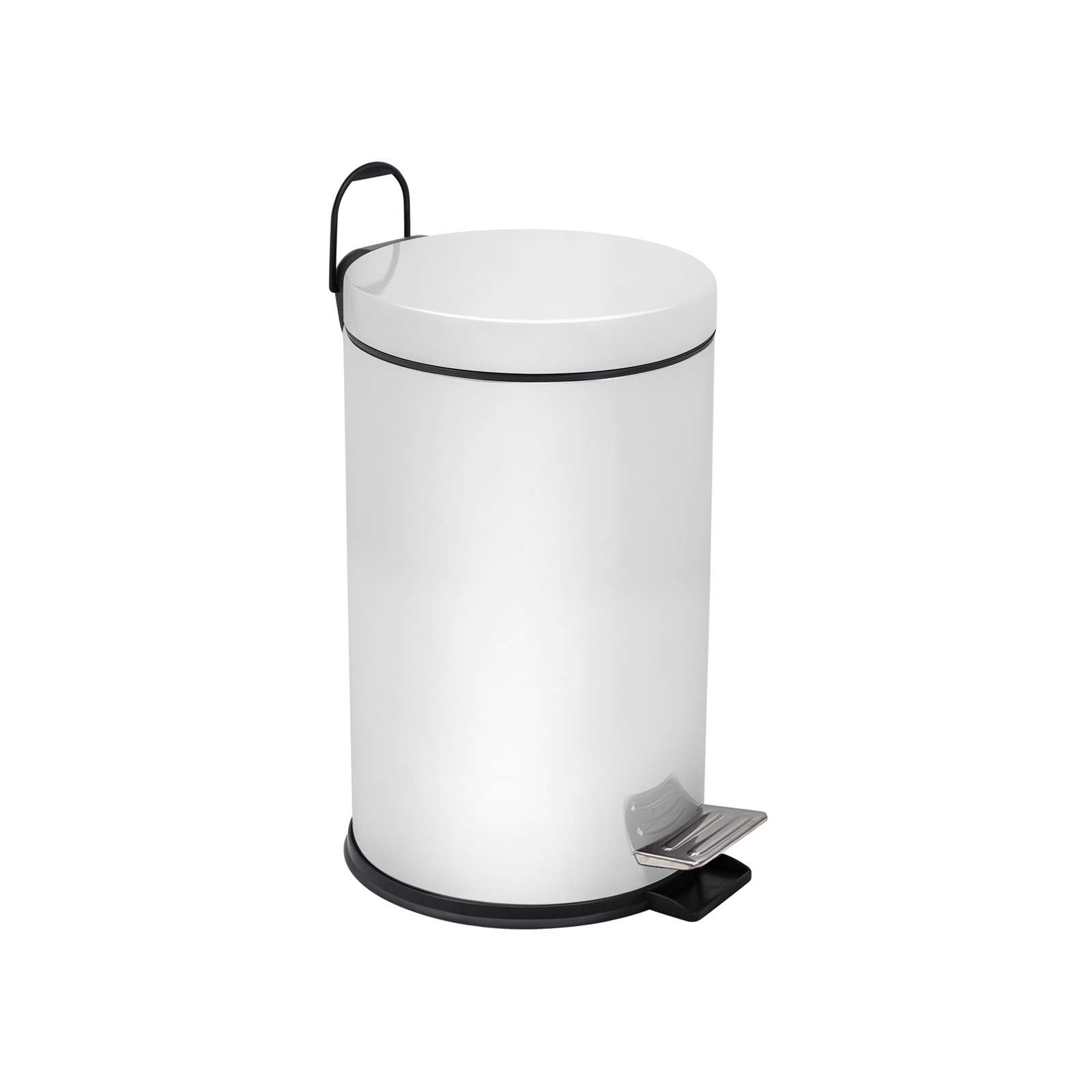 Ведро-контейнер для мусора с педалью 12 л, белое,  BERGES