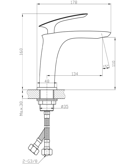 Смеситель для раковины TOKITO FUJI хром (TOK-FUJ-1011)