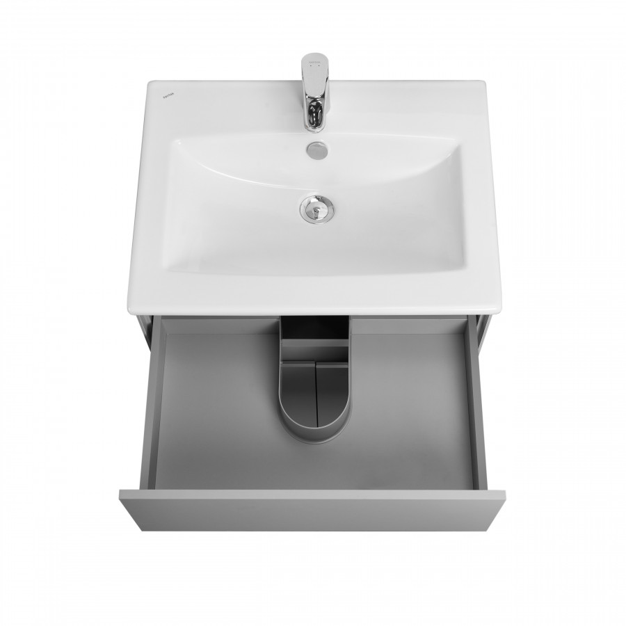 Тумба ФОРЕСТ 60, 1 ящ., 2 дв., туманный серый (под раковину ЭЛИНА 60)