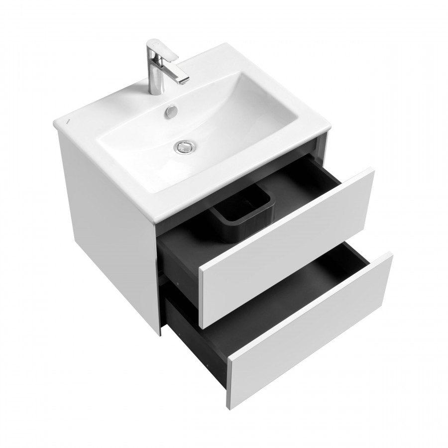 Тумба СОХО 60, белый глянец (под раковину ЭЛИНА 60)