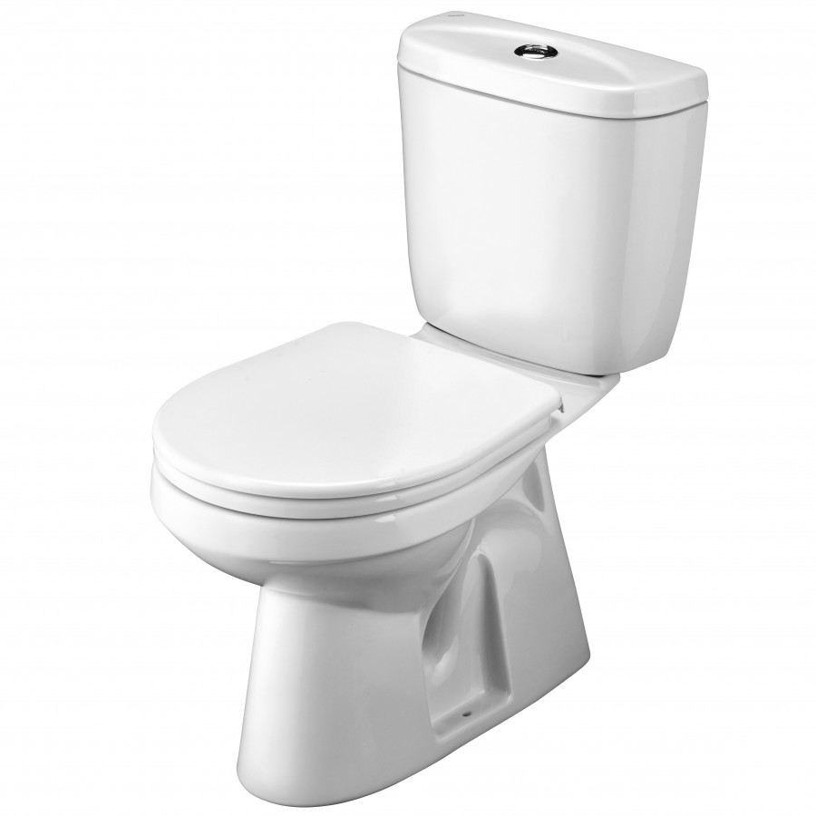 АНИМО Унитаз-компакт, верт. выпуск/в пол, эконом., 1-режимная арматура, сиденье полипропилен. САНТЕК