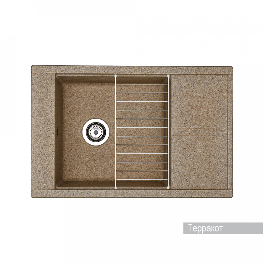 Мойка для кухни Делия 78 787x516x218 мм, прямоуг. с крылом, терракот