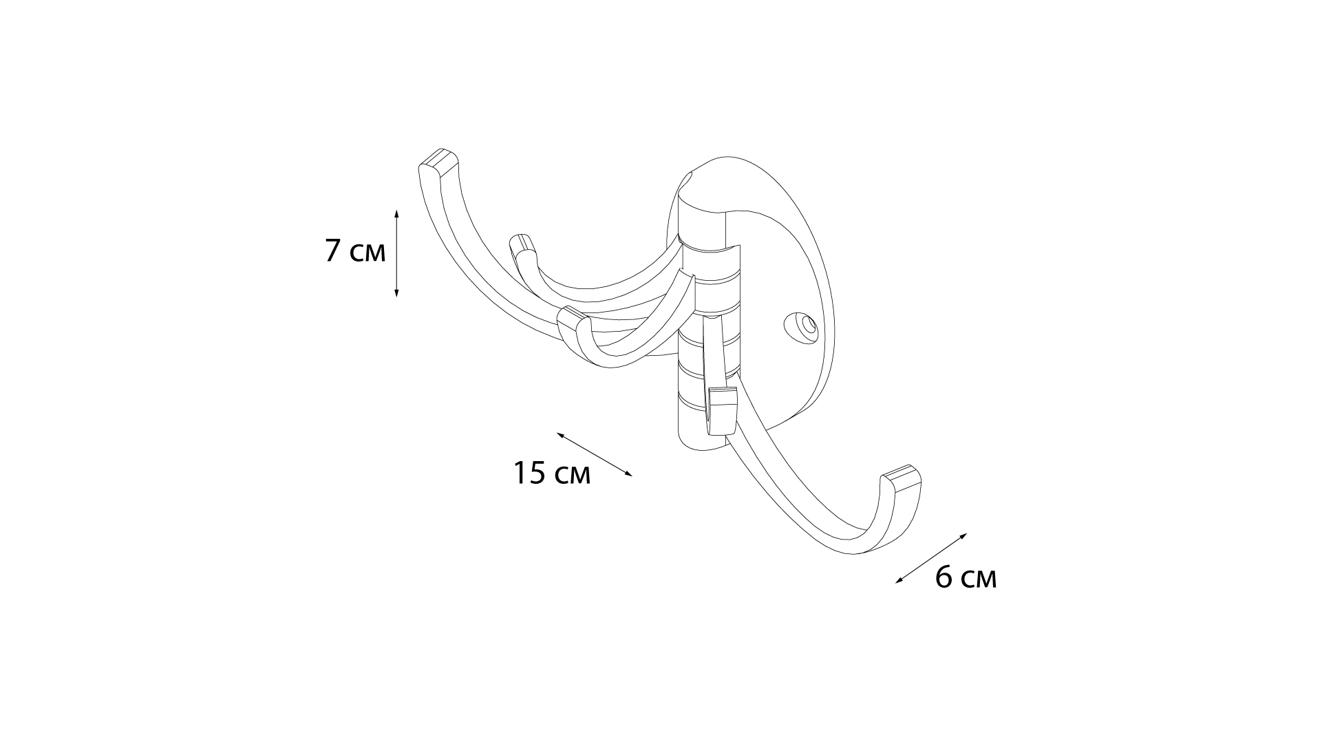 Крючок поворотный пятерной FIXSEN (FX-505F)