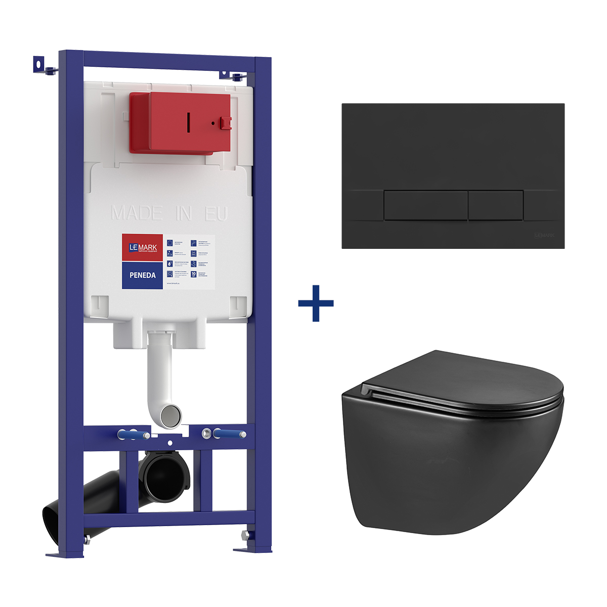 КОМПЛЕКТЫ 3в1 PENEDA + BIT чёрный матовый + GLAZER MATT BLACK, LM, 100802235