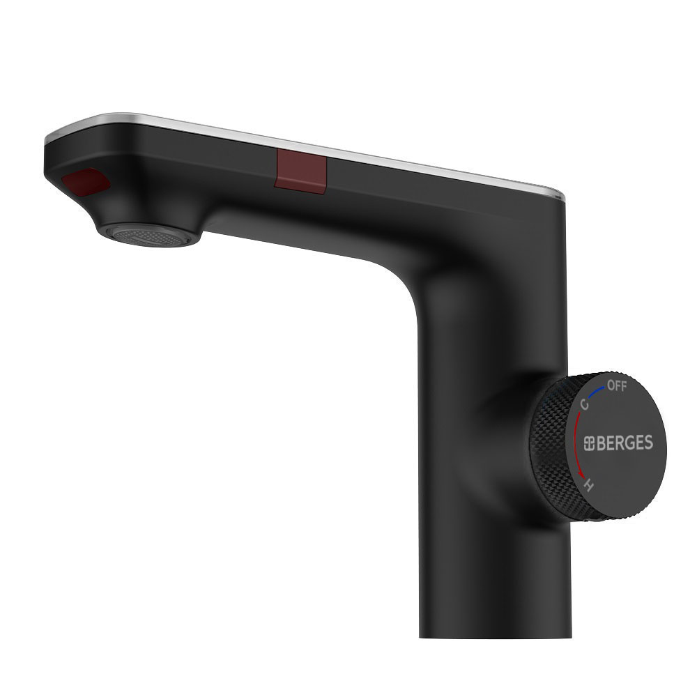 Смеситель для раковины MORANS сенсорный, черный матовый, BERGES