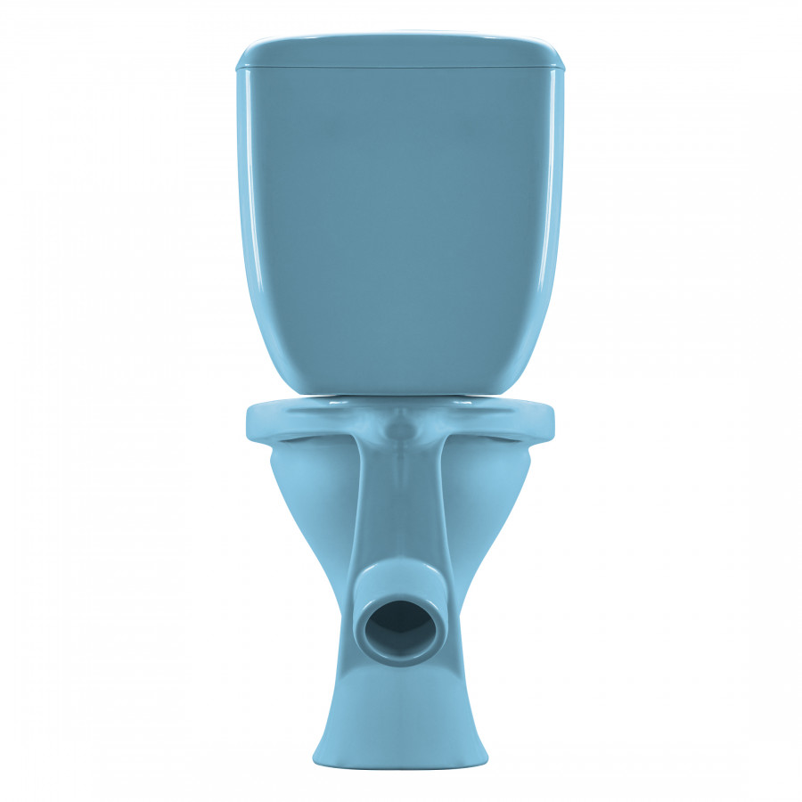 Унитаз-компакт "Воротынский" косой выпуск, ниж. под., с кнопочной арматурой и сиденьем, голубой  С