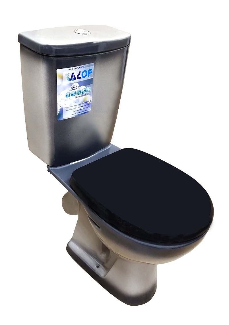 УЮТ  Унитаз-компакт, косой выпуск, 2-х реж.арм-ра Инкоэр, сид.п/п Уклад, черный, ROSA