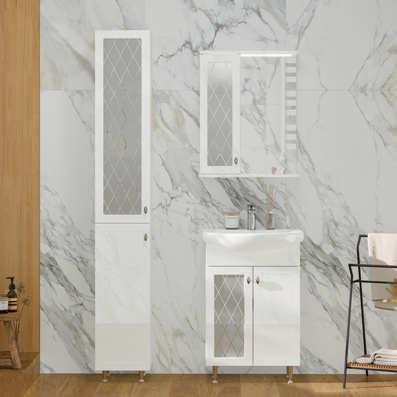 Пенал Милена/Milena 30, напольный, белый, VOLNA