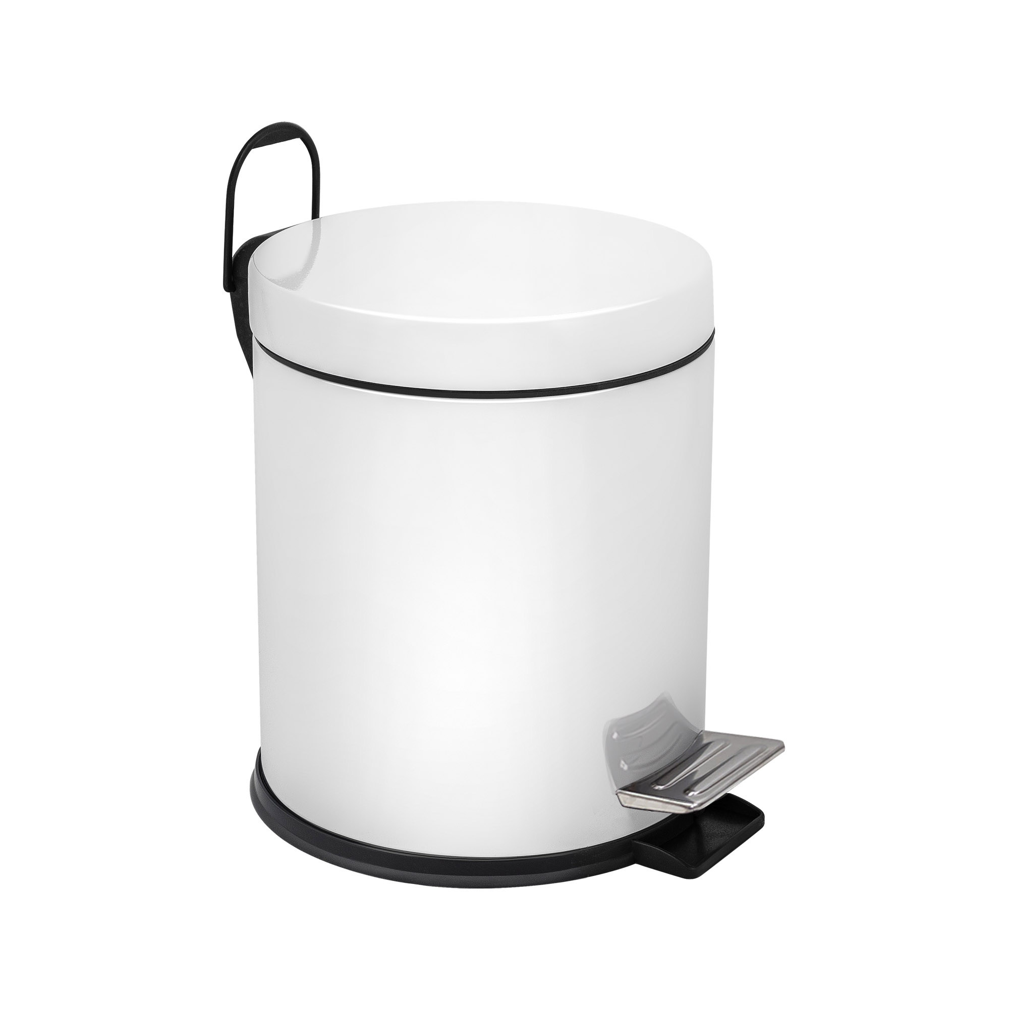 Ведро-контейнер для мусора с педалью 5 л, белое,  BERGES