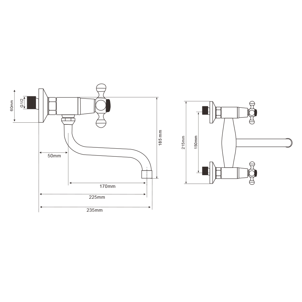 Смеситель для кухни настенный RASSVET, RAS02-190