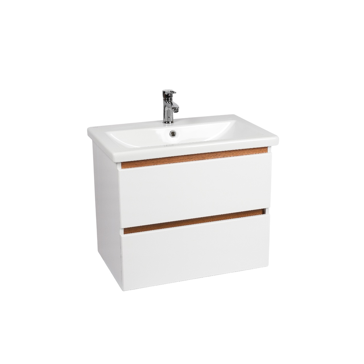 Тумба под раковину VIANT МАЛЬТА 80 подвесная белый/дуб вотан (VMAL80CO-T2YP)