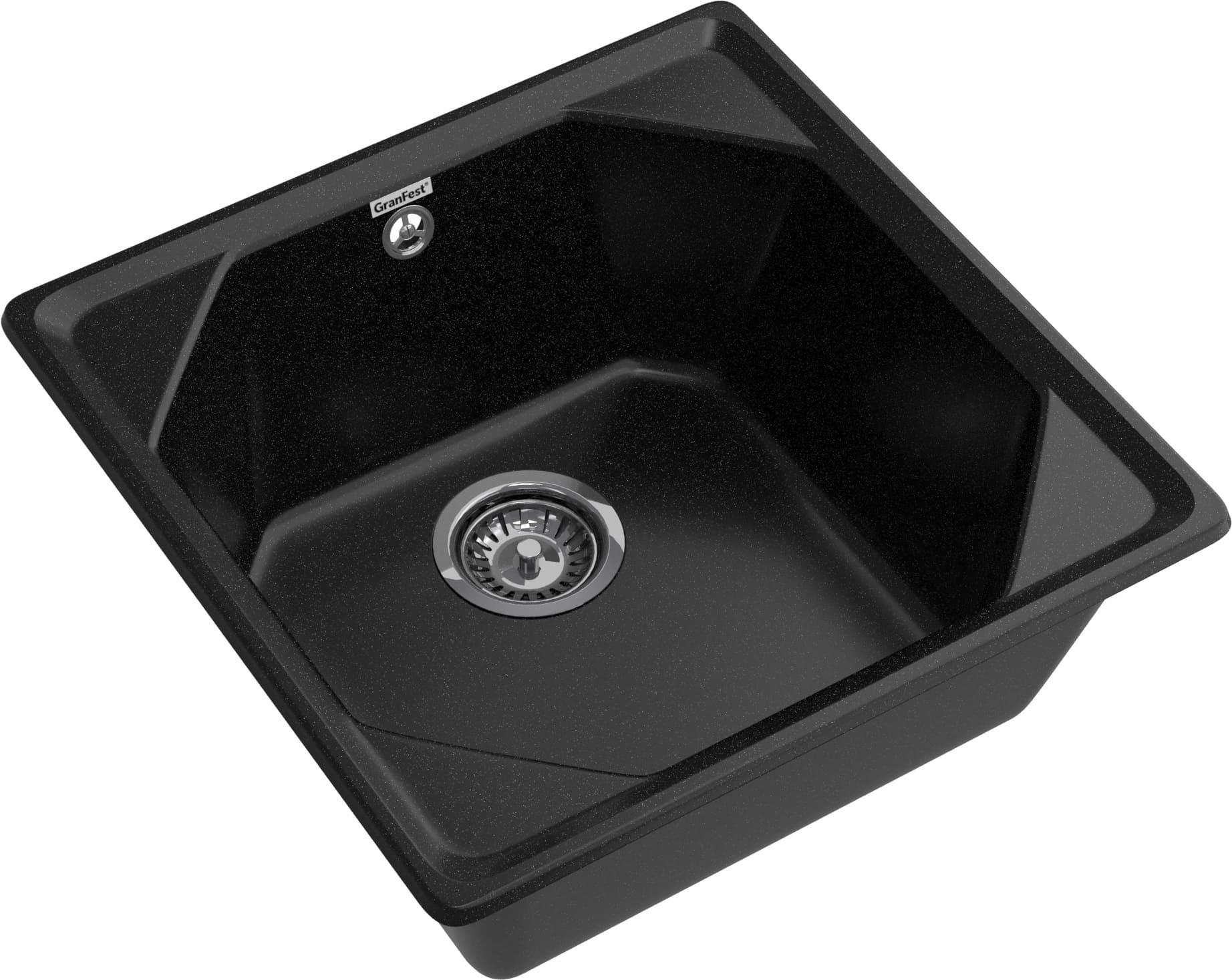 GRANFEST Мойка композит UNIQUE, GF-U-500, 1-чаша 500*500, черный