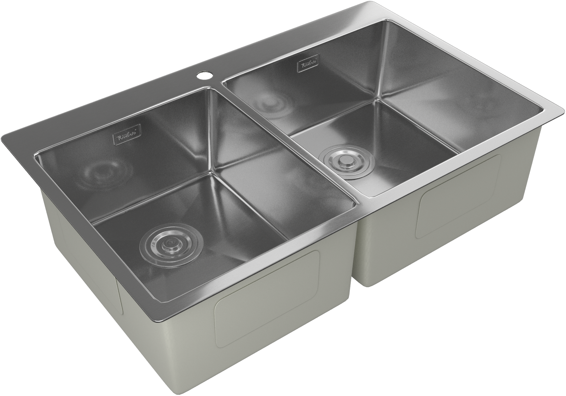 Rivelato Rinox 8050 B2 Мойка нерж.сталь  2 чаши 800*500*200 мм арт.8050 B2