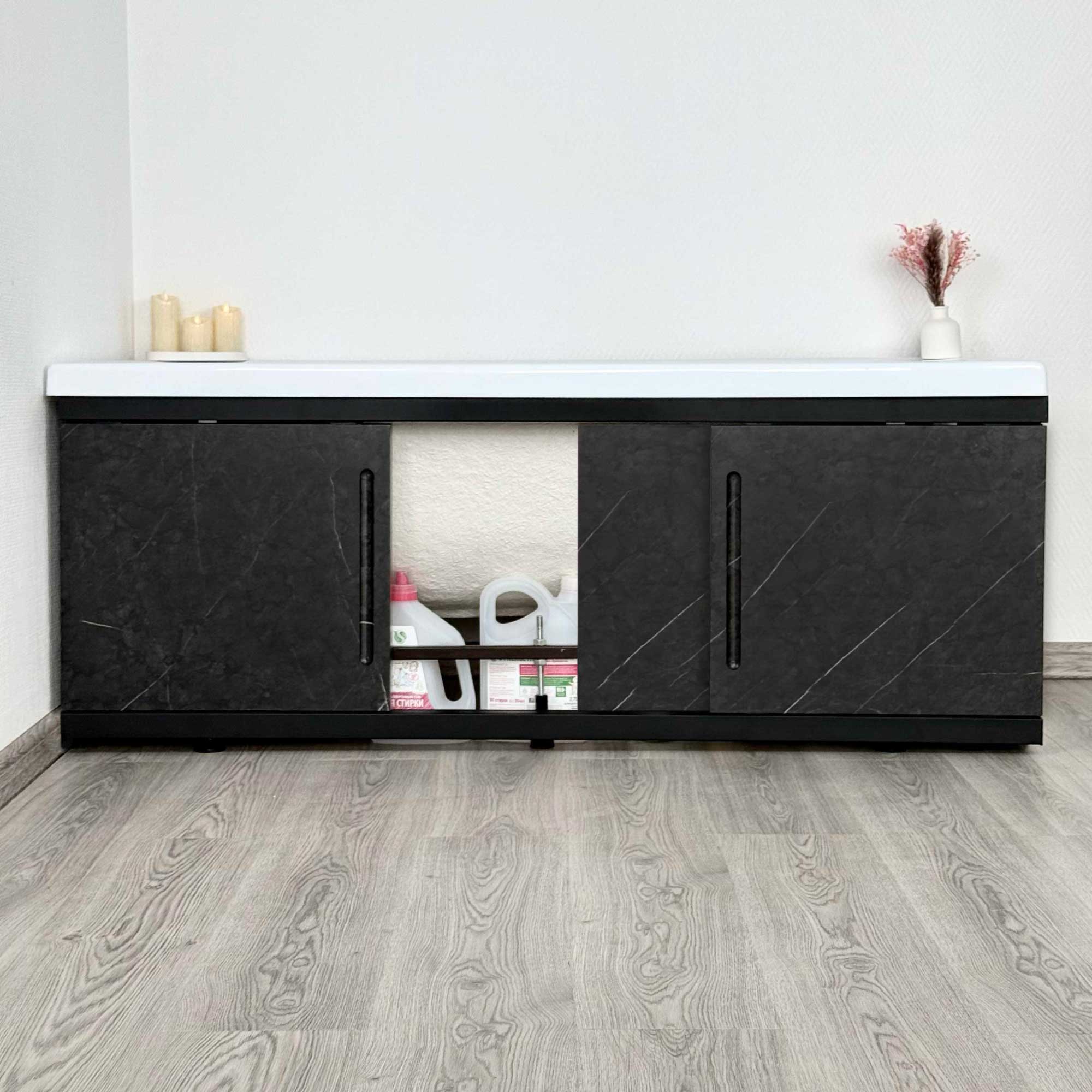 Экран под ванну МДФ Alt Black 1,7 (чёрный мрамор), ALAVANN купить оптом и для комплектации объектов в компании «Лаваль».