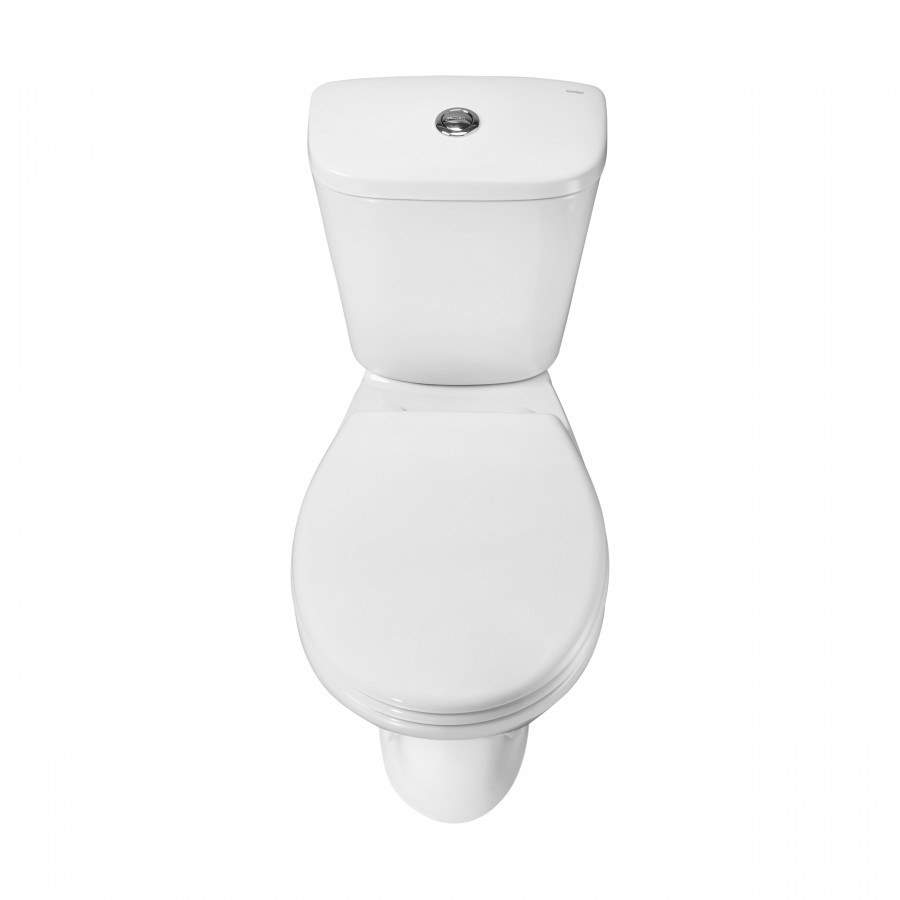 Унитаз-компакт "Pro" горизонтальный выпуск, с 1-режимной кнопочной арматурой и сиденьем полипропилен